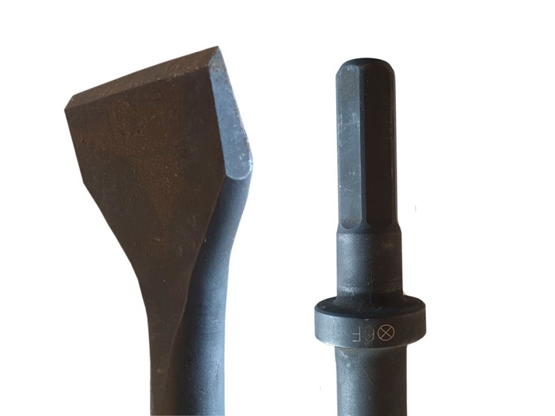 Wide chisel - HEX12,4-Ø15x55 - W:50mm - L:220mm (Cranked)