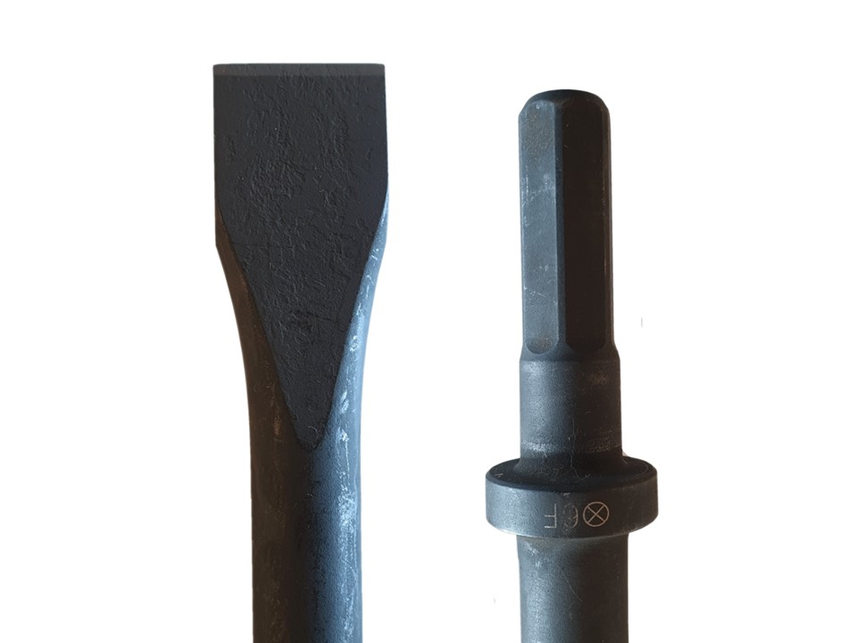 Flat chisel - HEX12,4-Ø15x55 - W:25mm - L:160mm